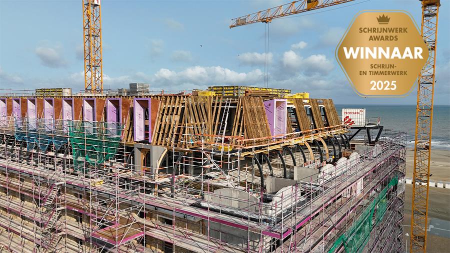 Complex daktimmerwerk voor residentie in Nieuwpoort