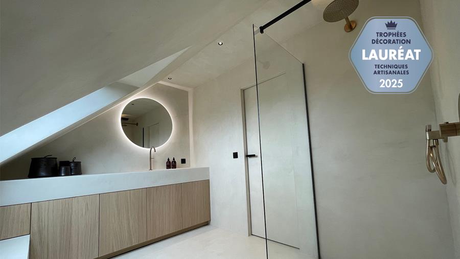 Salle de bains moderne de caractère et dans le souci du détail