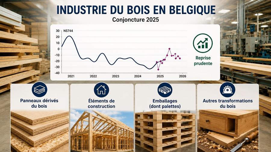 Reprise prudente dans l’industrie belge du bois