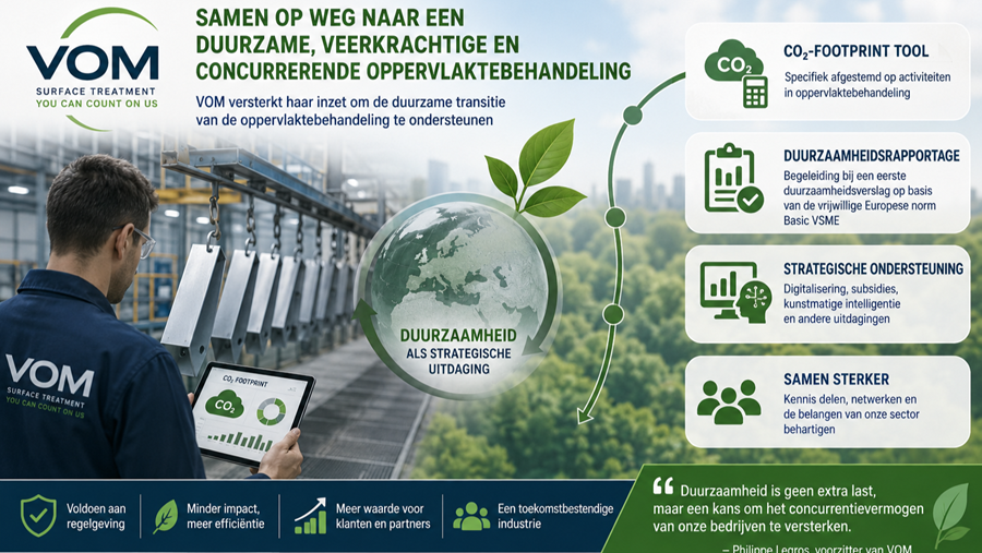 La VOM renforce son engagement et développe de nouveaux outils pour accompagner la transition durable du traitement de surface
